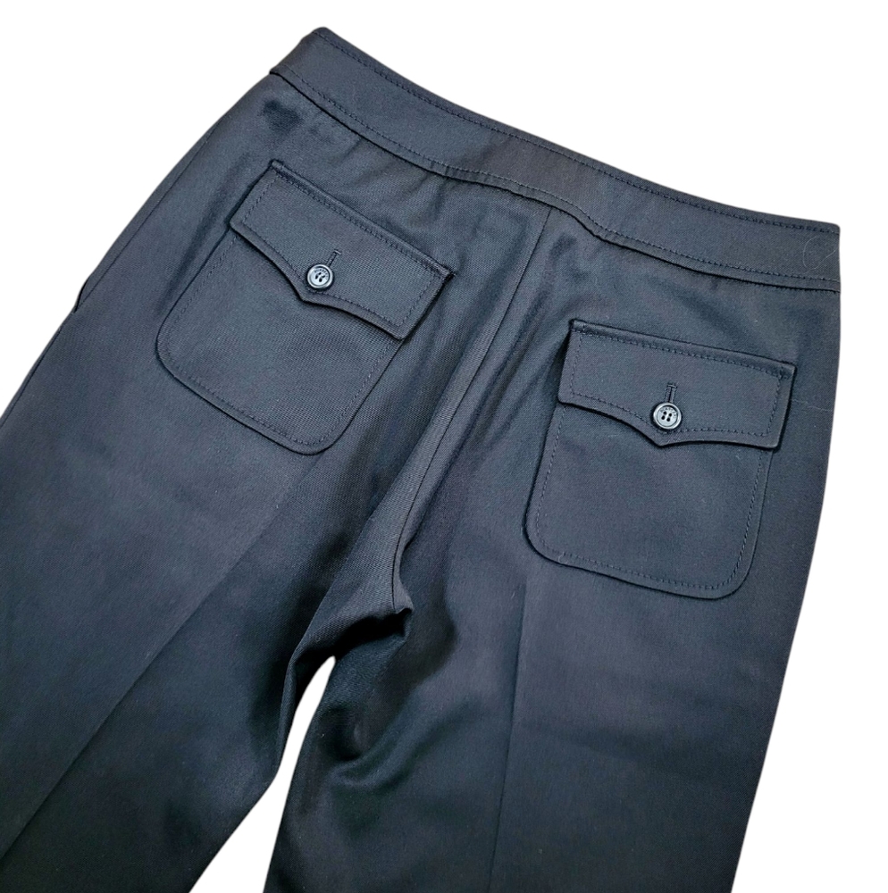 BURBERRY London Black Wool Wide Leg Trousers Pants US 4 - Picture 4 of 9